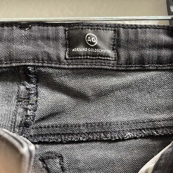 S) AG Adriano Goldschmied Super Stretch Split side Slim Ankle Skinny Jeans Black - Picture 6 of 12